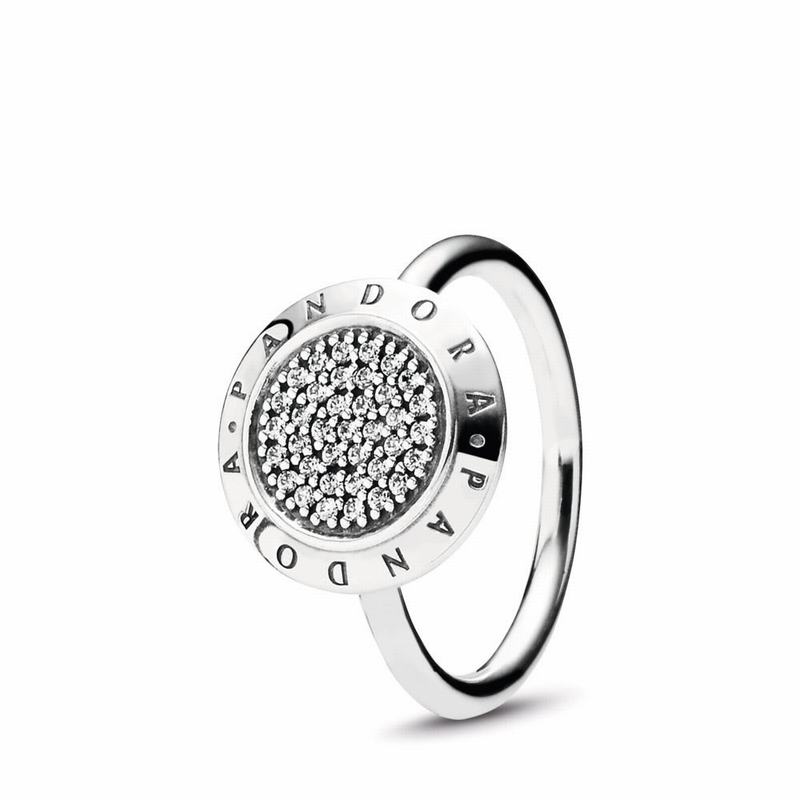 Pandora Signature Pavé Statement Ring Ireland - Sterling Silver/Cubic Zirconia - 095871ASJ